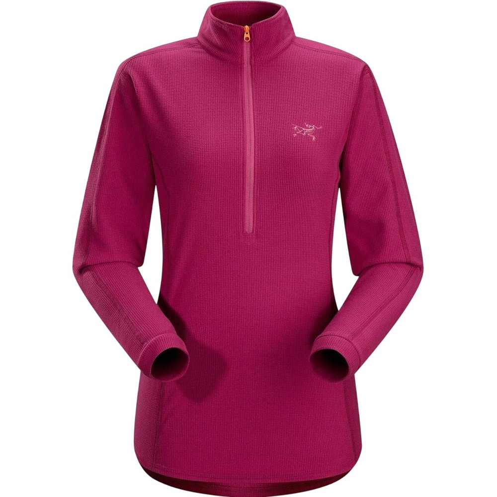 ARC'TERYX Rho AR Zip Neck Fleece Pullover Base Layer‎ Berry MEDIUM